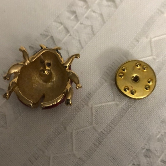 Vintage enamel ladybug  with rhinestone brooch - Picture 6 of 6